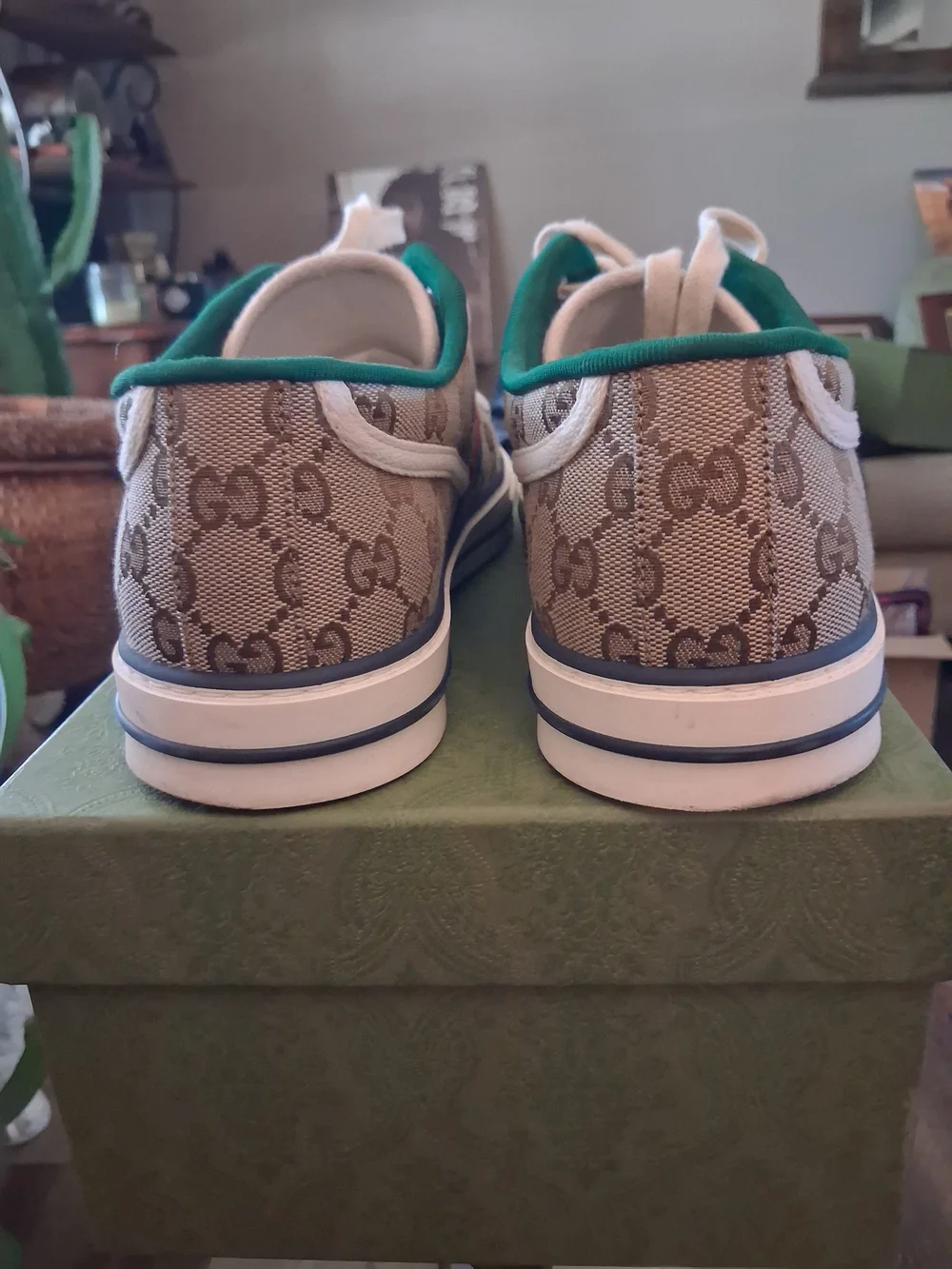 Gucci Beige GG Canvas Low-Top Sneakers